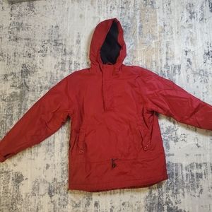 Vintage GAP Women's Red Fleece Lined Anorak Pullover Jacket sz Medium